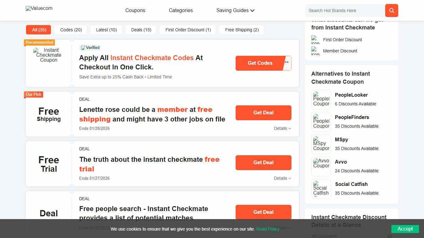 Instant Checkmate Coupon 70% OFF January 2026